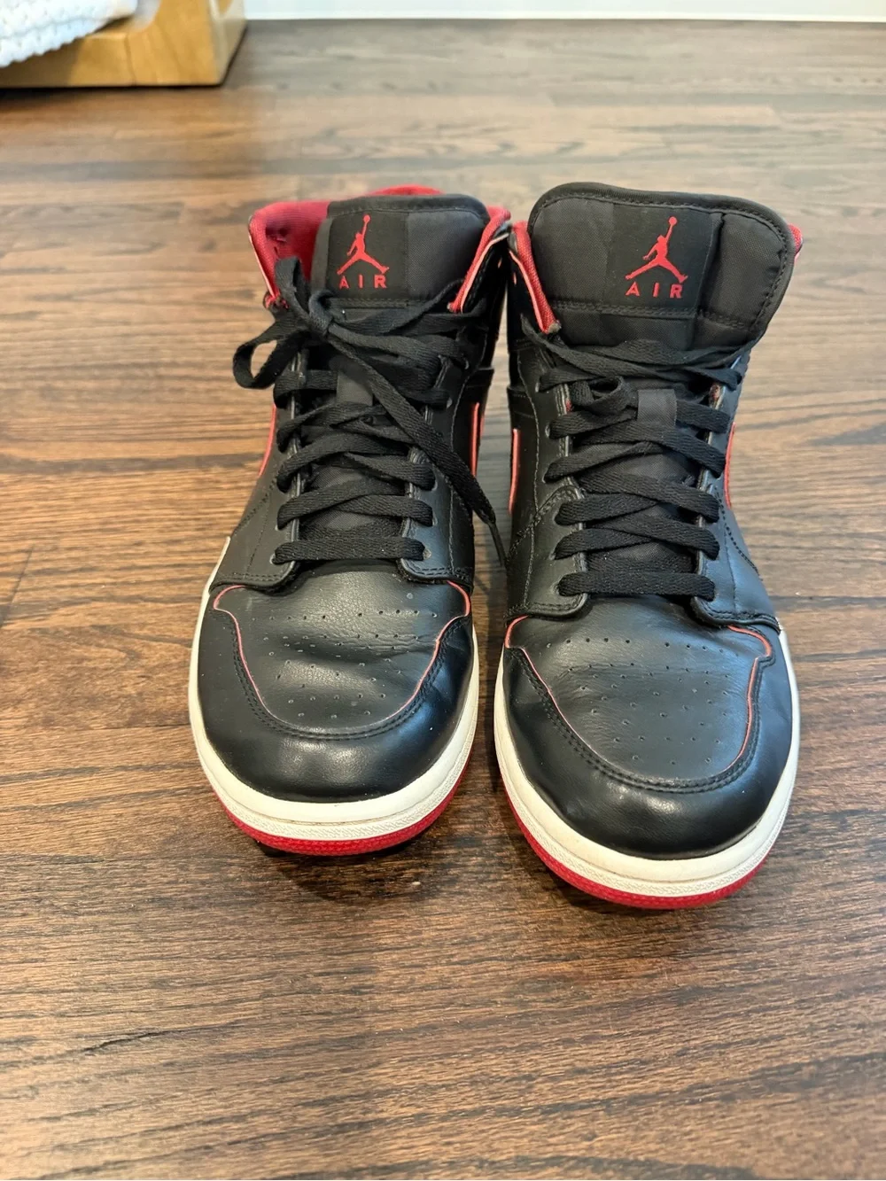 Nike Air Jordan 1 Mid Black/Red Men's Sneakers